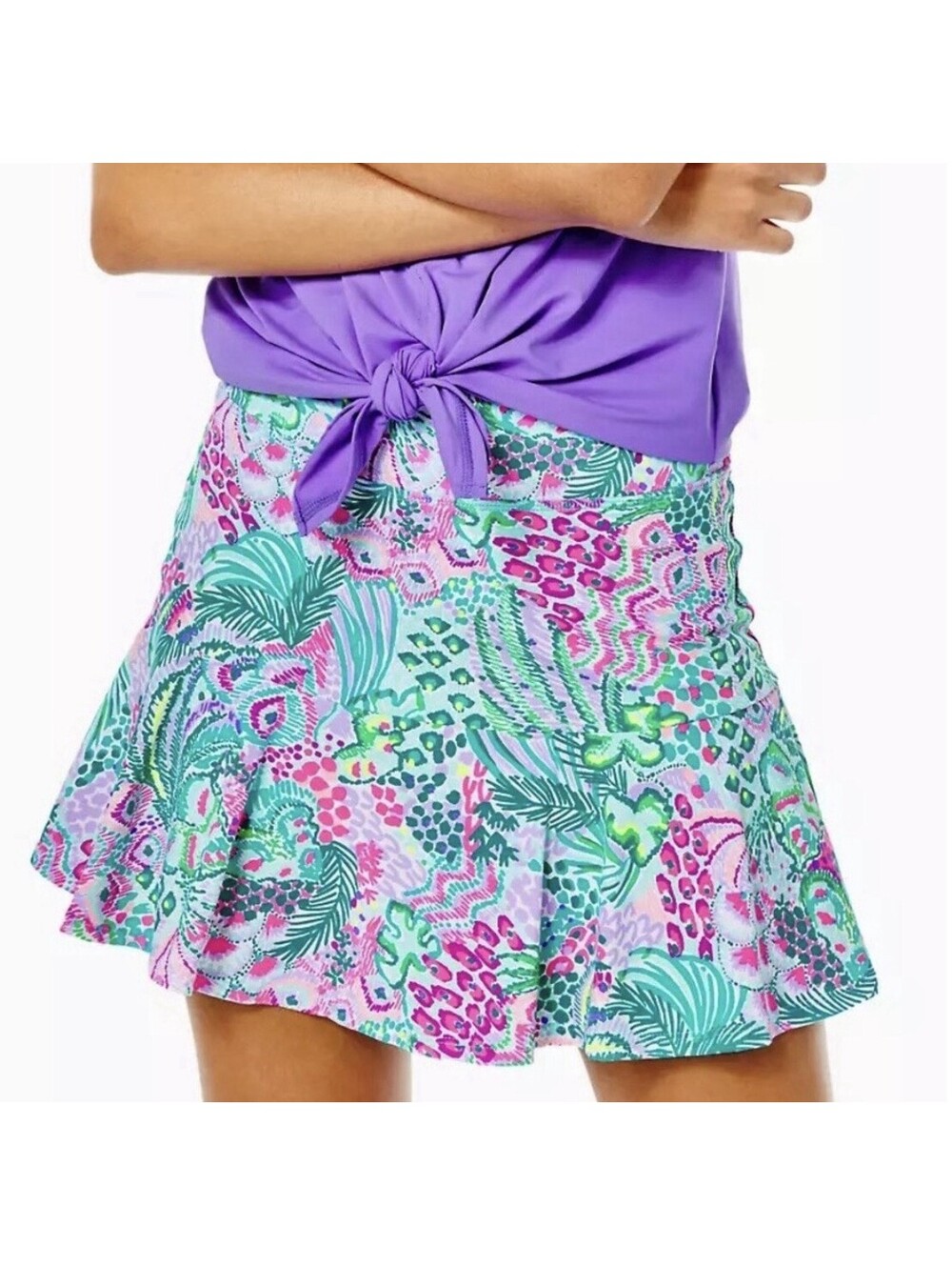 Lilly Pulitzer Skort Womens M Floral Lined Pockets Mini Tropical Casual